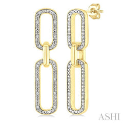 ASHI Gold Vermeil Bold Paperclip Diamond Fashion Earrings 89978PPSSSLER-GV