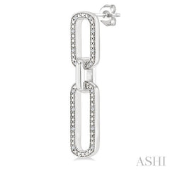 ASHI Silver Bold Paperclip Diamond Fashion Earrings 89978PPSSSLER