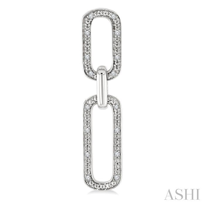 ASHI Silver Bold Paperclip Diamond Fashion Earrings 89978PPSSSLER