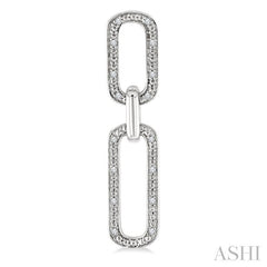 ASHI Silver Bold Paperclip Diamond Fashion Earrings 89978PPSSSLER