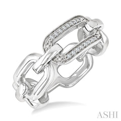 ASHI Silver Bold Paperclip Diamond Ring 89979PPSSSLRG