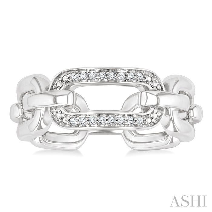 ASHI Silver Bold Paperclip Diamond Ring 89979PPSSSLRG