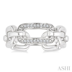 ASHI Silver Bold Paperclip Diamond Ring 89979PPSSSLRG