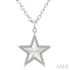ASHI Silver Star Fluted Medallion Diamond Pendant 89988PPSSSLPD-STR