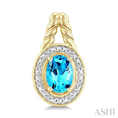 ASHI Gold Vermeil Oval Shape Gemstone & Diamond Earrings 899A9PPSSBTSLER-OVGV