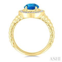 ASHI Gold Vermeil Oval Shape Gemstone & Diamond Ring 899A9PPSSBTSLRG-OVGV