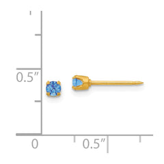 89E Inverness 24k Plated September Blue Crystal Birthstone Earrings