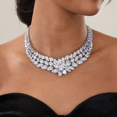 LAFONN 142 CTW Statement Choker Necklace 8N006CLP15