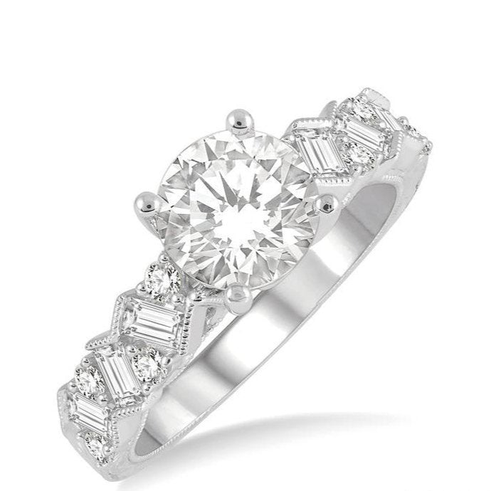 Parkplace Jewelers Round Shape Semi-Mount Scatter Diamond Engagement Ring 201K3PPFHWG-SM