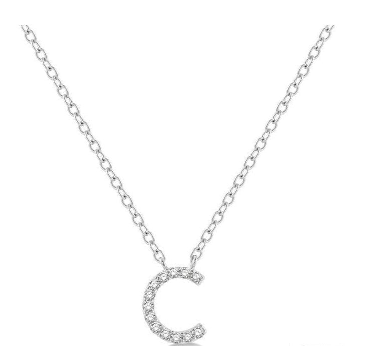 Parkplace Jewelers Block 'C' Initial Diamond Pendant 912F9PPFSPDWG-C