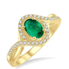 Parkplace Jewelers Oval Shape Gemstone & Halo Diamond Ring 42808PPTSEMYG