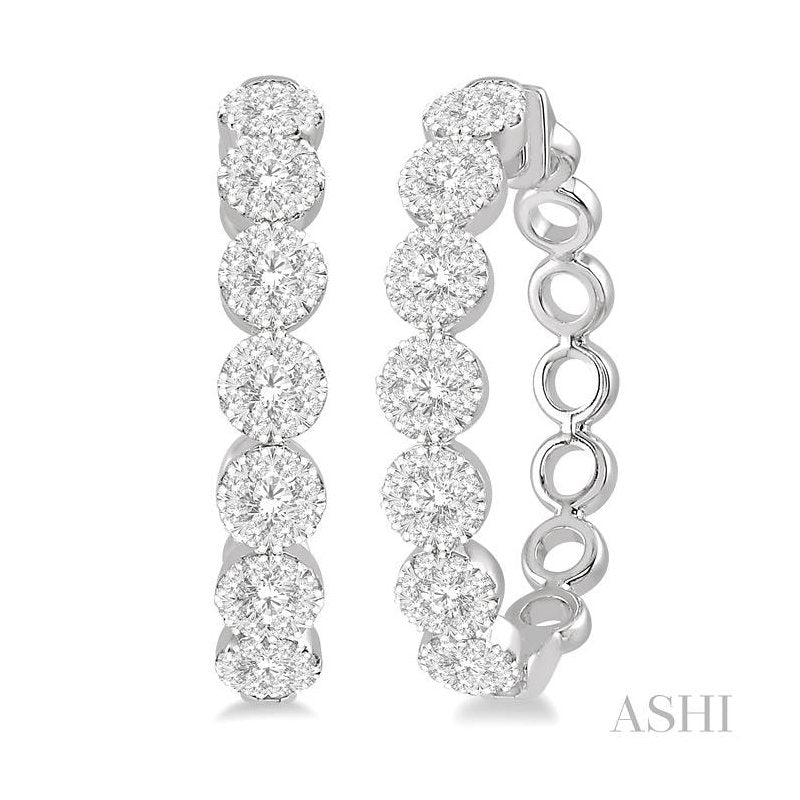 ASHI Lovebright Essential Diamond Hoop Earrings 905A1PPFHERWG