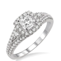 Parkplace Jewelers Princess Shape Halo Diamond Engagement Ring 14792PPFHWG-LE