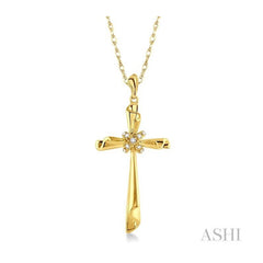 ASHI Cross Diamond Fashion Pendant 95679PPFNPDYG