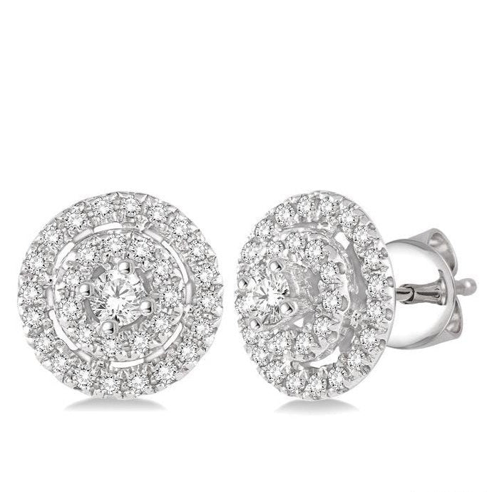 Parkplace Jewelers Round Shape Halo Diamond Fashion Earrings 64735PPFNERWG