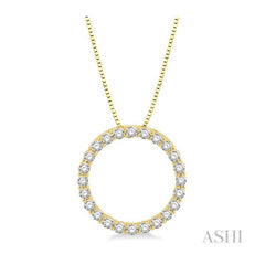 ASHI Circle Diamond Pendant 900H3PPFGPDYG