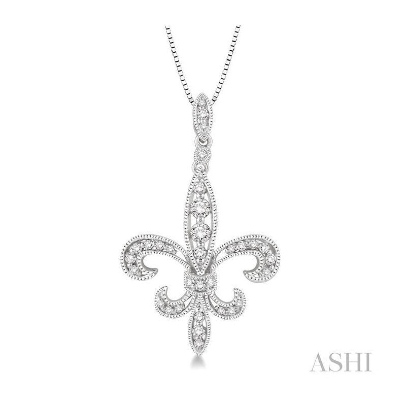 ASHI Fleur De Lis Diamond Pendant 96195PPFHPDWG
