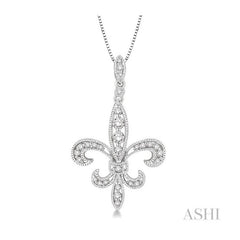 ASHI Fleur De Lis Diamond Pendant 96195PPFHPDWG