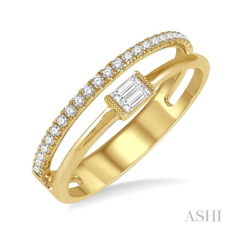 ASHI Double Row East-West Baguette Diamond Fashion Ring 369A7PPFHYG