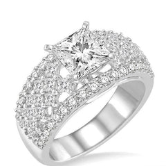 Parkplace Jewelers Princess Shape Semi-Mount Diamond Engagement Ring 203A0PPFRWG-SM-1.45