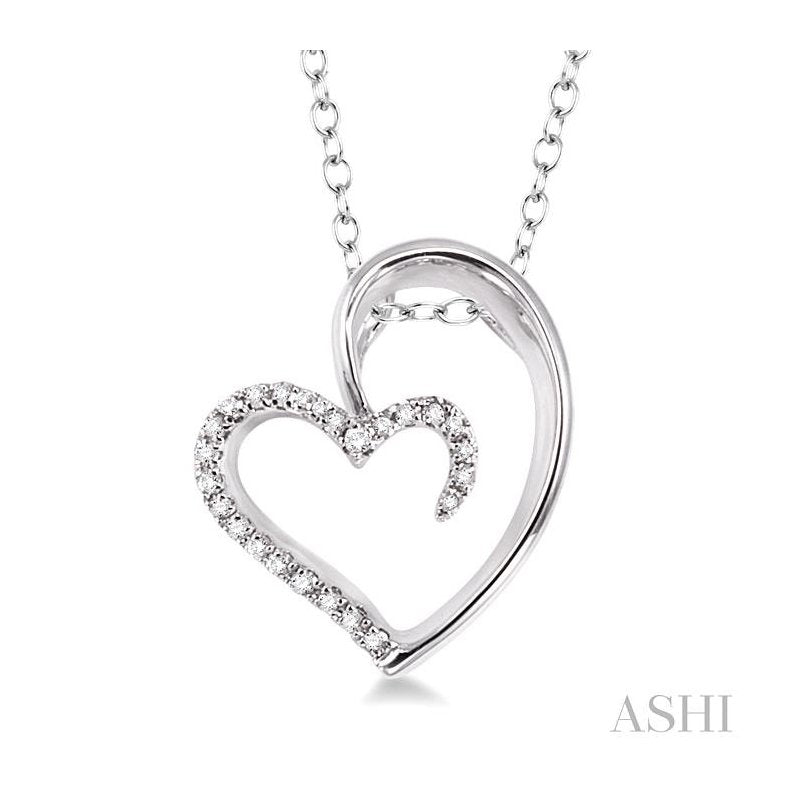 ASHI Silver Heart Shape Diamond Fashion Pendant 86908PPSSSLPD