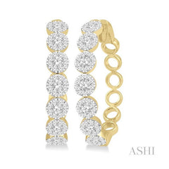ASHI Lovebright Essential Diamond Hoop Earrings 905A0PPFGERYW-2.00