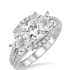 Parkplace Jewelers Princess Shape Semi-Mount Diamond Engagement Ring 18452PPFRWG-SM