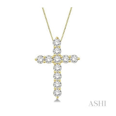 ASHI Cross Diamond Pendant 96452PPFGPDYG