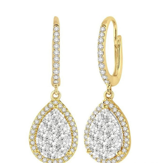 Parkplace Jewelers Pear Shape Halo Lovebright Essential Diamond Earrings 96091PPFVERYW