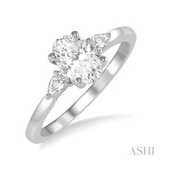 ASHI Oval Shape Diamond Engagement Ring 255L2PPFHWG-LE-OV