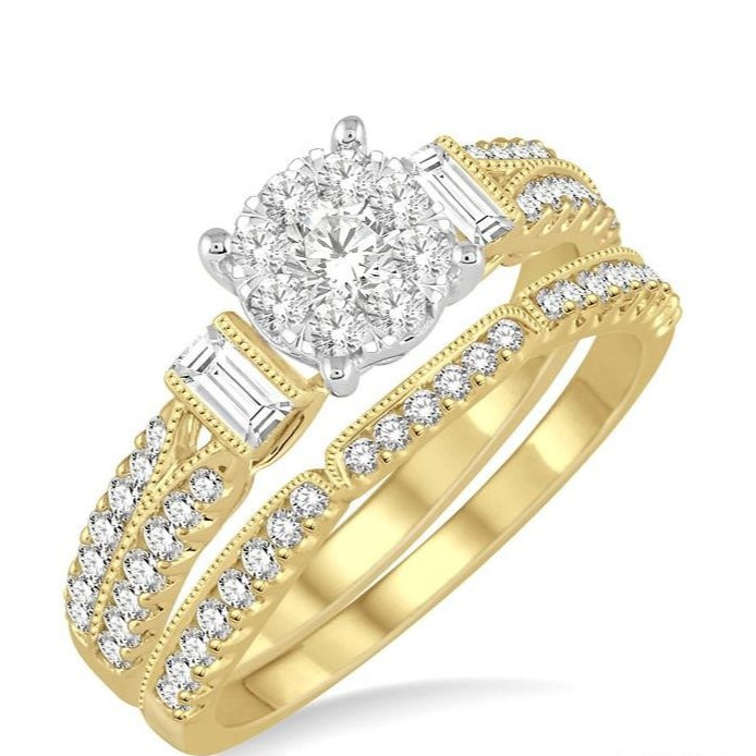 Parkplace Jewelers Round Shape Lovebright Diamond Wedding Set 157C1PPFVYW-WS