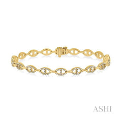 ASHI Oval Shape Link Diamond Fashion Bracelet 75851PPFGYG