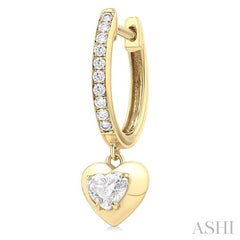 ASHI Heart Shape Diamond Huggie Fashion Earrings 900G3PPFGERYG-HT