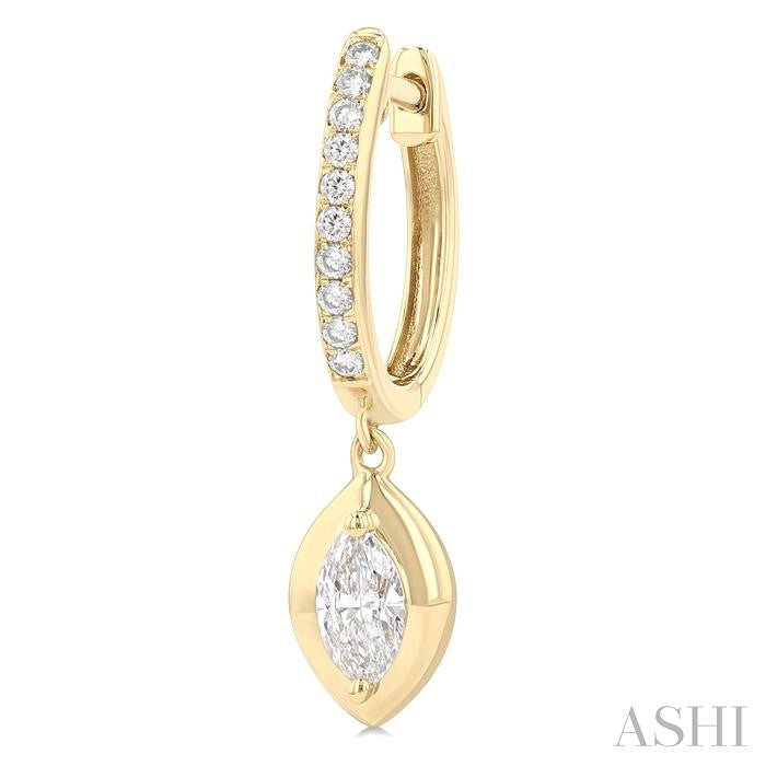 ASHI Marquise Shape Diamond Huggie Fashion Earrings 900G3PPFGERYG-MQ