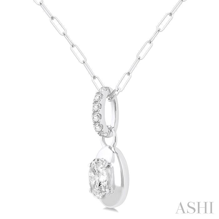 ASHI Oval Shape Paperclip Diamond Fashion Pendant 900G6PPFGPDWG-OV