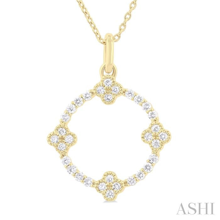 ASHI Clover Circle Diamond Pendant 901G6PPTGPDYG