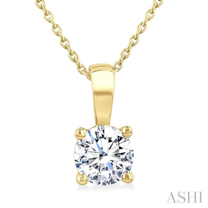 ASHI Round Shape Diamond Solitaire Pendant 90221PPFGPDYG