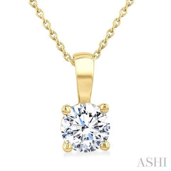 ASHI Round Shape Diamond Solitaire Pendant 90221PPFGPDYG