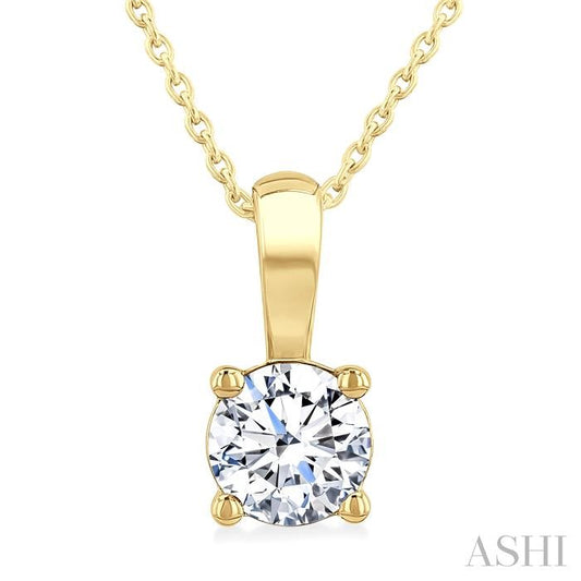 ASHI Round Shape Diamond Solitaire Pendant 90222PPFGPDYG