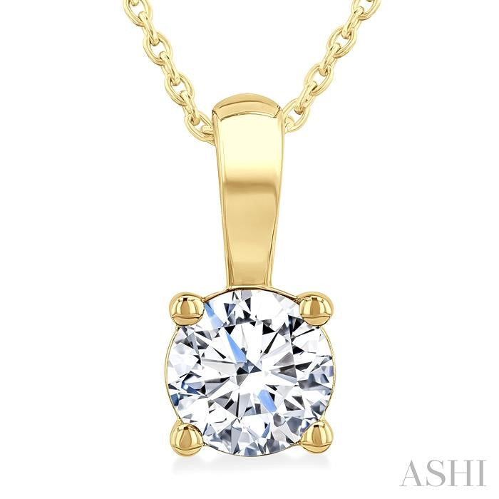 ASHI Round Shape Diamond Solitaire Pendant 90222PPFGPDYG