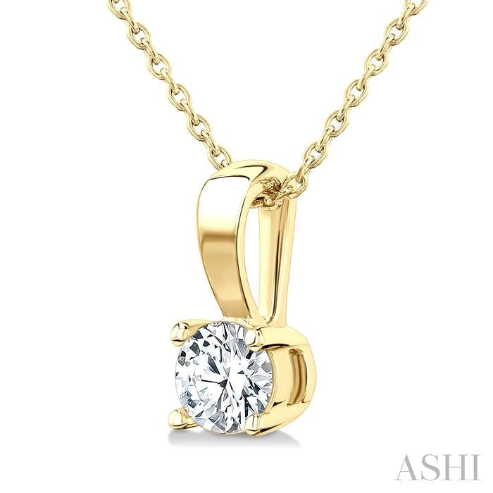 ASHI Round Shape Diamond Solitaire Pendant 90223PPFGPDYG
