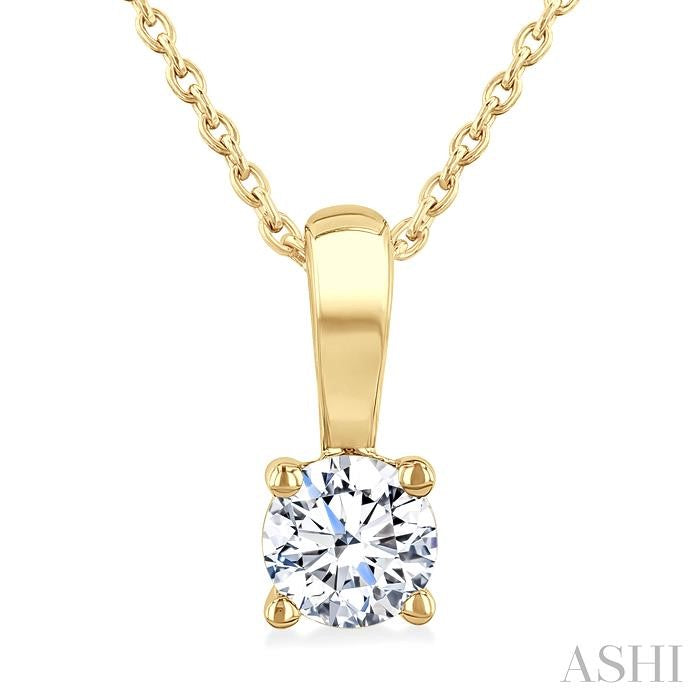 ASHI Round Shape Diamond Solitaire Pendant 90223PPFGPDYG