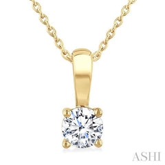 ASHI Round Shape Diamond Solitaire Pendant 90223PPFGPDYG