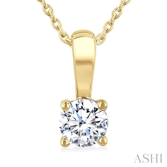 ASHI Round Shape Diamond Solitaire Pendant 90223PPFGPDYG