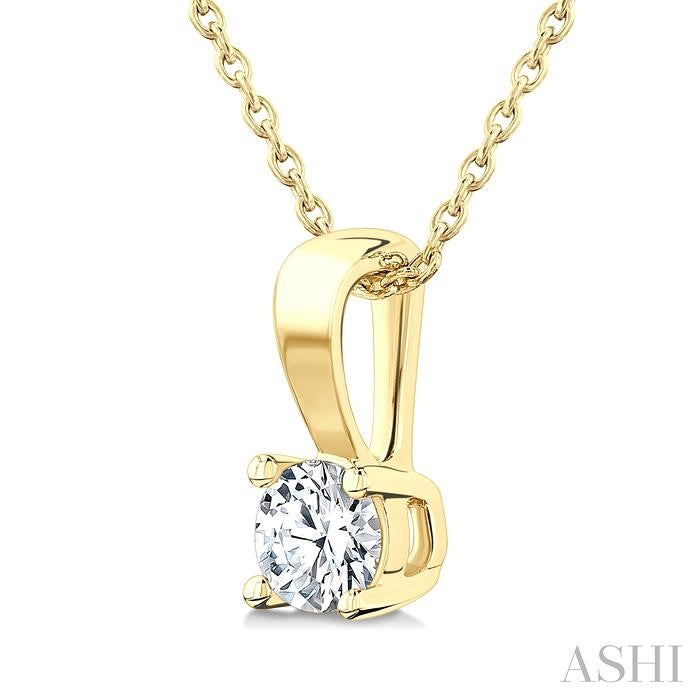 ASHI Round Shape Diamond Solitaire Pendant 90225PPFGPDYG