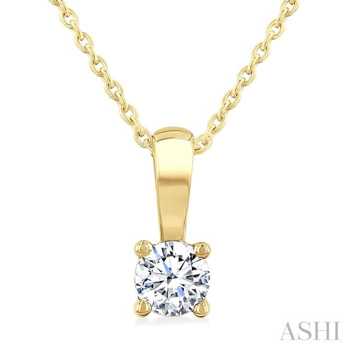 ASHI Round Shape Diamond Solitaire Pendant 90225PPFGPDYG