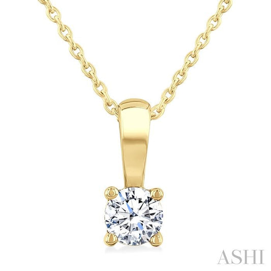 ASHI Round Shape Diamond Solitaire Pendant 90225PPFGPDYG