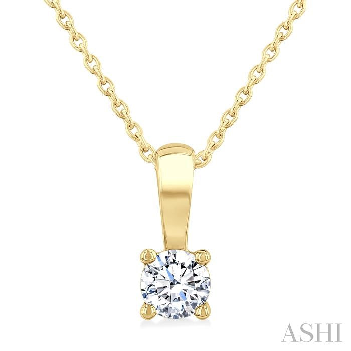 ASHI Round Shape Diamond Solitaire Pendant 90226PPFGPDYG