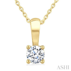 ASHI Round Shape Diamond Solitaire Pendant 90226PPFGPDYG
