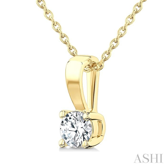ASHI Round Shape Diamond Solitaire Pendant 90227PPFGPDYG